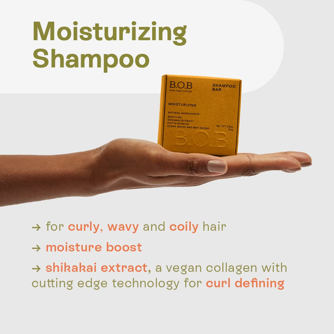 Revitalize Your Curls: Ultimate Hydrating Shampoo and Conditioner Bars with Rice Protein & Buriti Oil for Frizz-Free, Shiny Hair