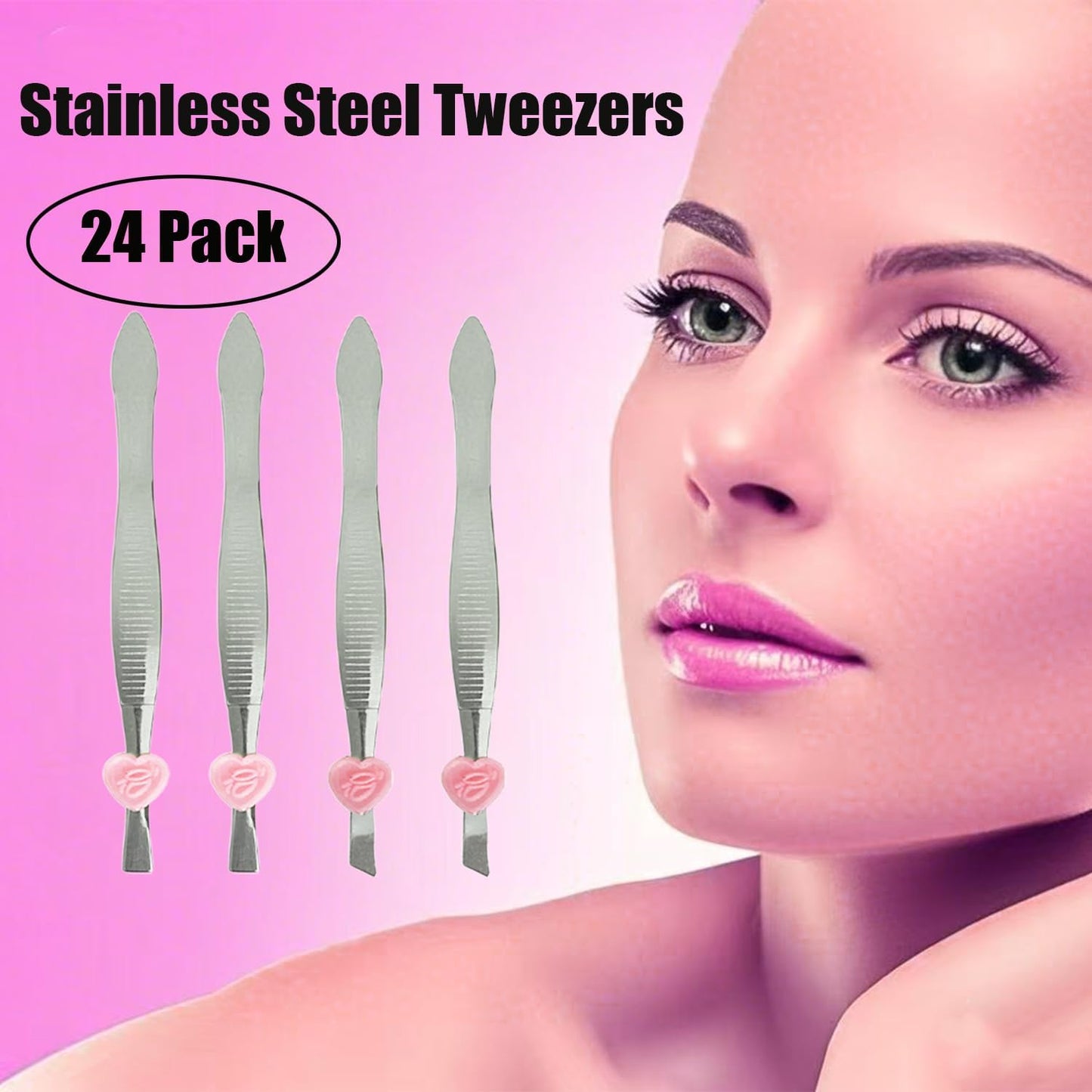 Elevate Your Beauty Routine with Our 24-Pack Precision Tweezers Set – Perfect for Eyebrow Shaping and Facial Hair Removal